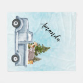 Kersttruck met kalveren fleece deken (Voorkant (Horizontaal))