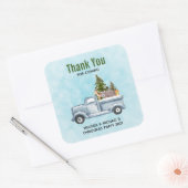 Kersttruck met koffiedieren Hartelijk dank Vierkante Sticker (Envelop)