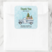 Kersttruck met koffiedieren Hartelijk dank Vierkante Sticker (Tas)