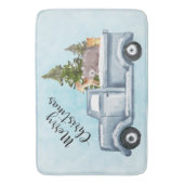 Kersttruck met pijnbomen en bosdieren badmat (Voorkant Verticaal)