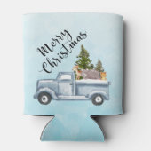 Kersttruck met pijnbomen en bosdieren blikjeskoeler (Achterkant)