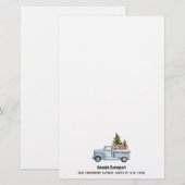 Kersttruck met pijnbomen en bosdieren briefpapier (Voorkant / Achterkant)