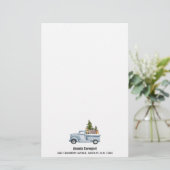 Kersttruck met pijnbomen en bosdieren briefpapier (Staand voorkant)