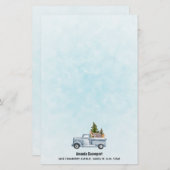 Kersttruck met pijnbomen en bosdieren briefpapier (Voorkant / Achterkant)