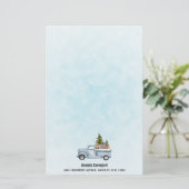 Kersttruck met pijnbomen en bosdieren briefpapier (Staand voorkant)