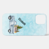 Kersttruck met pijnbomen en bosdieren Case-Mate iPhone case (Achterkant (horizontaal))