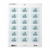 Kersttruck met pijnbomen en bosdieren etiket (Full Sheet)