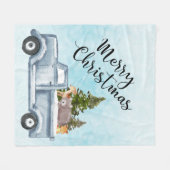 Kersttruck met pijnbomen en bosdieren fleece deken (Voorkant (Horizontaal))