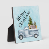 Kersttruck met pijnbomen en bosdieren fotoplaat (Voorkant)