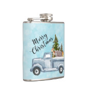 Kersttruck met pijnbomen en bosdieren heupfles (Rechts)