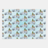 Kersttruck met pijnbomen en bosdieren inpakpapier vel (Voorkant 3)