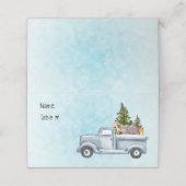 Kersttruck met pijnbomen en bosdieren plaatskaartje (Buitenkant ongevouwen)