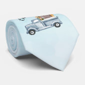 Kersttruck met pijnbomen en bosdieren stropdas (Opgerold)