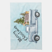 Kersttruck met pijnbomen en bosdieren theedoek (Verticaal)