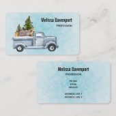 Kersttruck met pijnbomen en bosdieren visitekaartje (Voorkant / Achterkant)