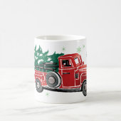 kersttruck met sneeuwvlokken koffiemok (Center)