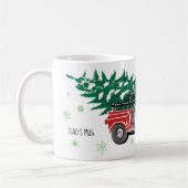 kersttruck met sneeuwvlokken koffiemok (Links)