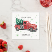  kersttruck met sneeuwvlokken servetten (Insitu)