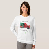  kersttruck met sneeuwvlokken t-shirt (Voorkant volledig)