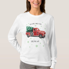 kersttruck met sneeuwvlokken t-shirt