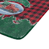  kersttruck Naam 6 x 7 inch toevoegen Snijplank (Hoek)