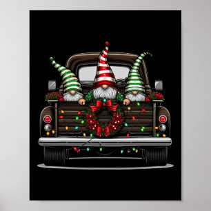 Kersttruck Schattige Gnome Poster