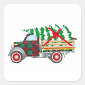 Kersttruck Vierkante Sticker (Voorkant)