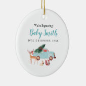 Kersttruck We verwachten ouderdecoratie Keramisch Ornament (Rechts)