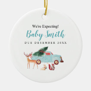 Kersttruck We verwachten ouderdecoratie Keramisch Ornament