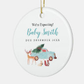 Kersttruck We verwachten ouderdecoratie Keramisch Ornament (Links)