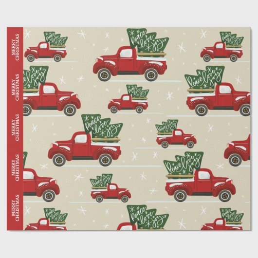 Kersttruckverlooppapier Cadeaupapier (Vlak)