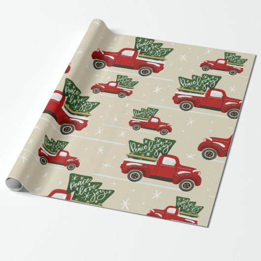Kersttruckverlooppapier Cadeaupapier (Uitgerold)