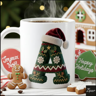 Kersttrui Brei Trui Letter A Kerstman Hoed Koffiemok