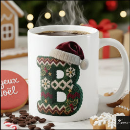 Kersttrui Brei Trui Letter B Kerstmannenhoed Koffiemok
