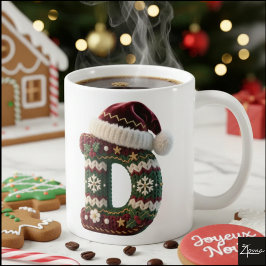 Kersttrui Brei Trui Letter D Kerstman Hoed Koffiemok