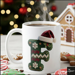 Kersttrui Brei Trui Letter F Kerstman Hoed Koffiemok