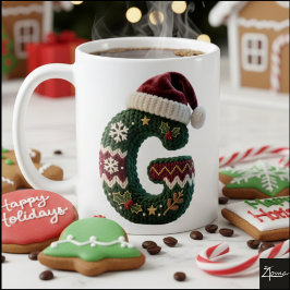 Kersttrui Brei Trui Letter G Kerstmannenhoed Koffiemok