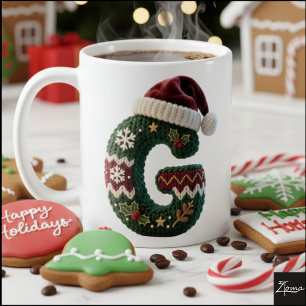 Kersttrui Brei Trui Letter G Kerstmannenhoed Koffiemok