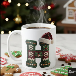 Kersttrui Brei Trui Letter H Kerstmannenhoed Koffiemok