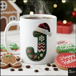 Kersttrui Brei Trui Letter J Kerstmannenhoed Koffiemok