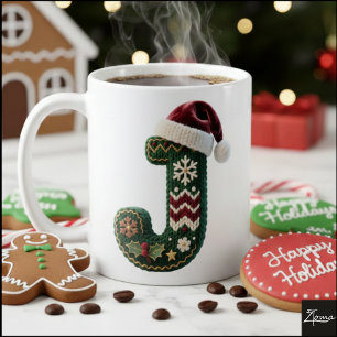 Kersttrui Brei Trui Letter J Kerstmannenhoed Koffiemok
