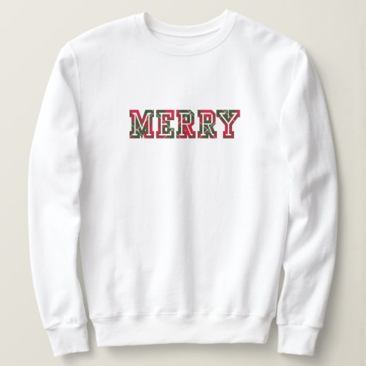 Kersttrui - College stijl, tartan Trui (Design voorkant)