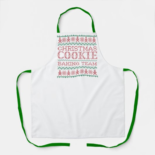 Kersttrui Cookie Baking Team Schort (Voorkant)