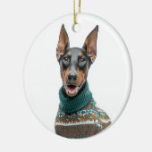 Kersttrui Dobermann Keramisch Ornament (Links)