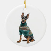 Kersttrui Dobermann Keramisch Ornament (Achterkant)