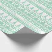 Kersttrui Familienaam Monogram Mint Groen Cadeaupapier (Hoek)