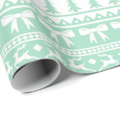 Kersttrui Familienaam Monogram Mint Groen Cadeaupapier (Rol Hoek)