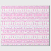 Kersttrui Familienaam Monogram Roze Wit Cadeaupapier (Vlak)