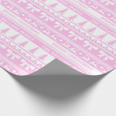 Kersttrui Familienaam Monogram Roze Wit Cadeaupapier (Hoek)
