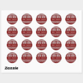 Kersttrui Gebreid Rood en Wit Ronde Sticker (Vel)